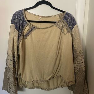 Comfy bell sleeve embroidered top